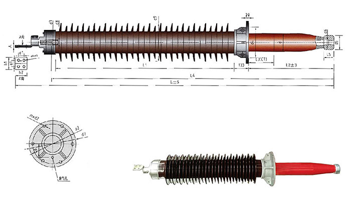 72.5kV Dry R.I.F. /R.I.P. Transformer Bushing(Load flow Type)